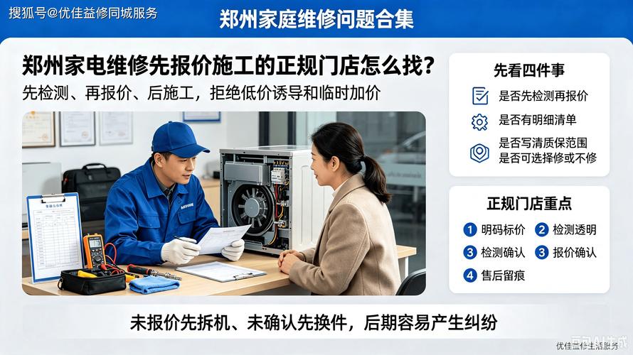 郑州家电维修怎么避坑,认准先报价后施工,教你辨别门店和流动师傅_配